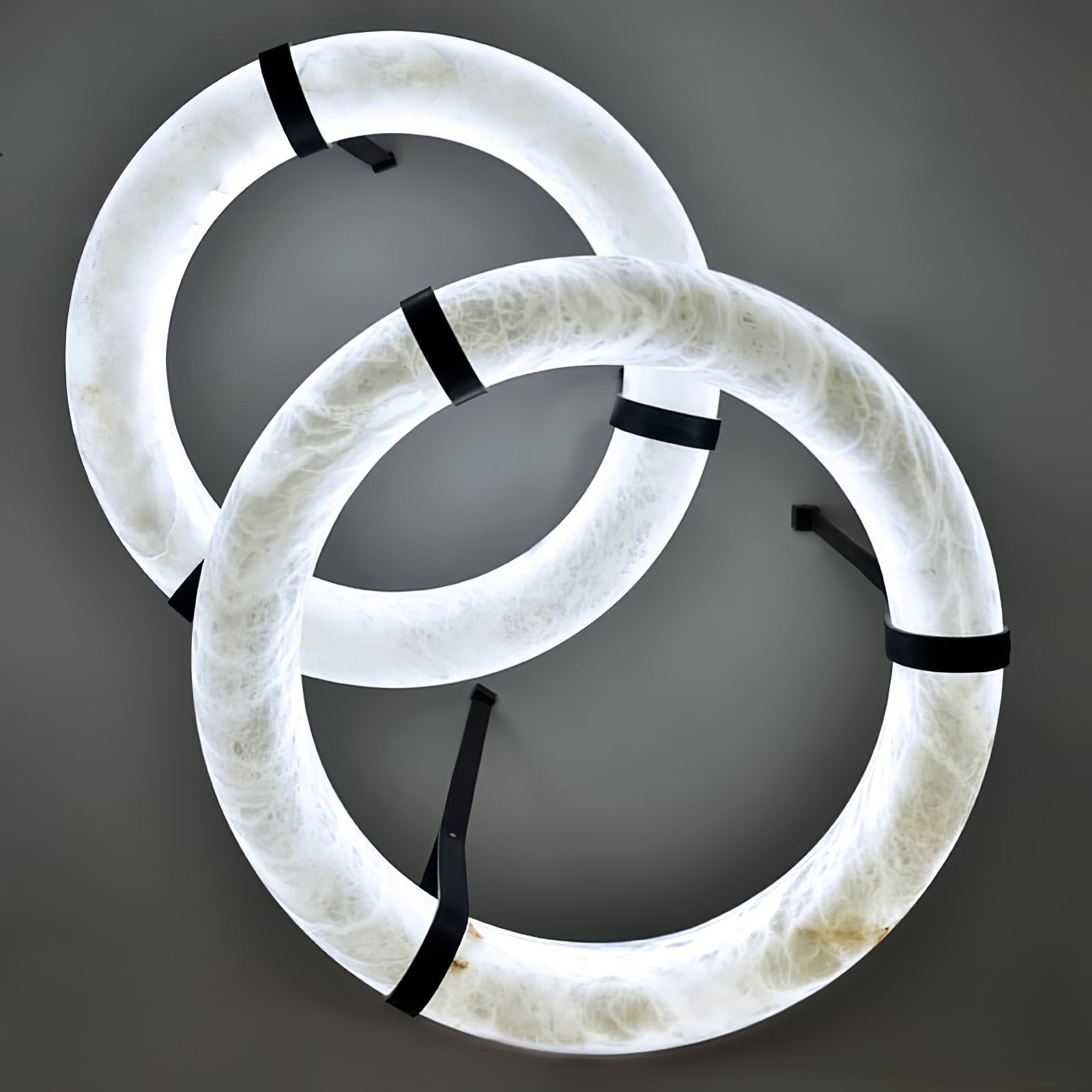 Luste Alabaster Chandeliers Ring Leather Strap Version B - Blowlighting