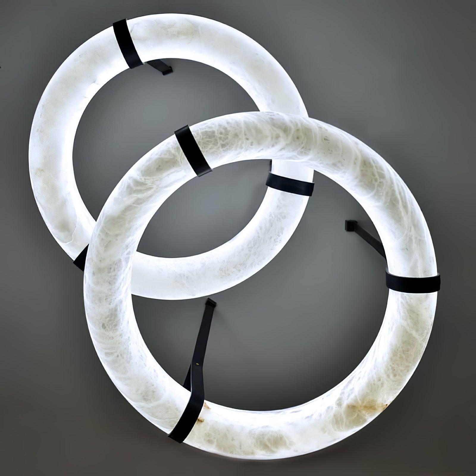 Luste Alabaster Chandeliers Ring Leather Strap Version A - Blowlighting