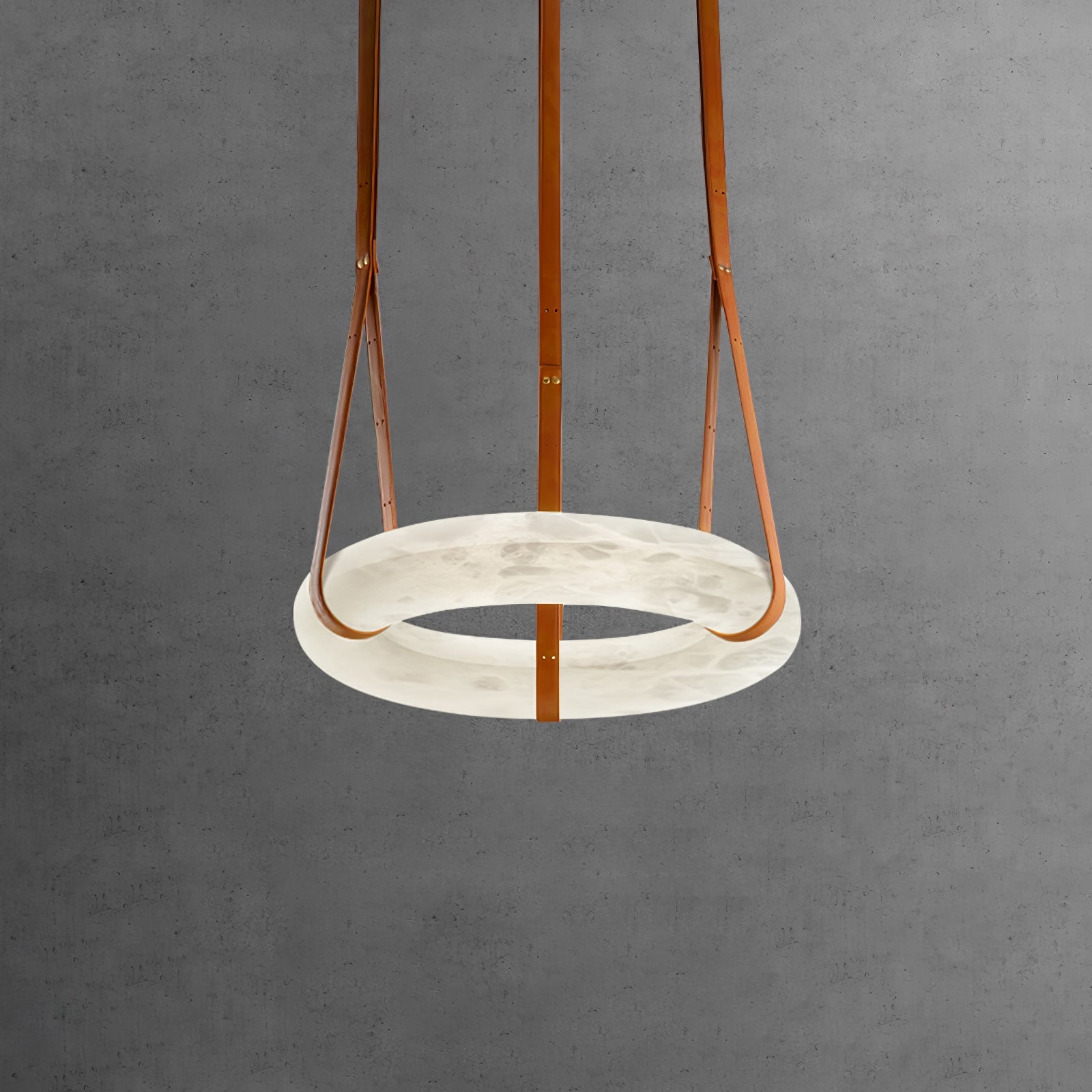 Luste Alabaster Chandeliers Ring Leather Strap Version B - Blowlighting