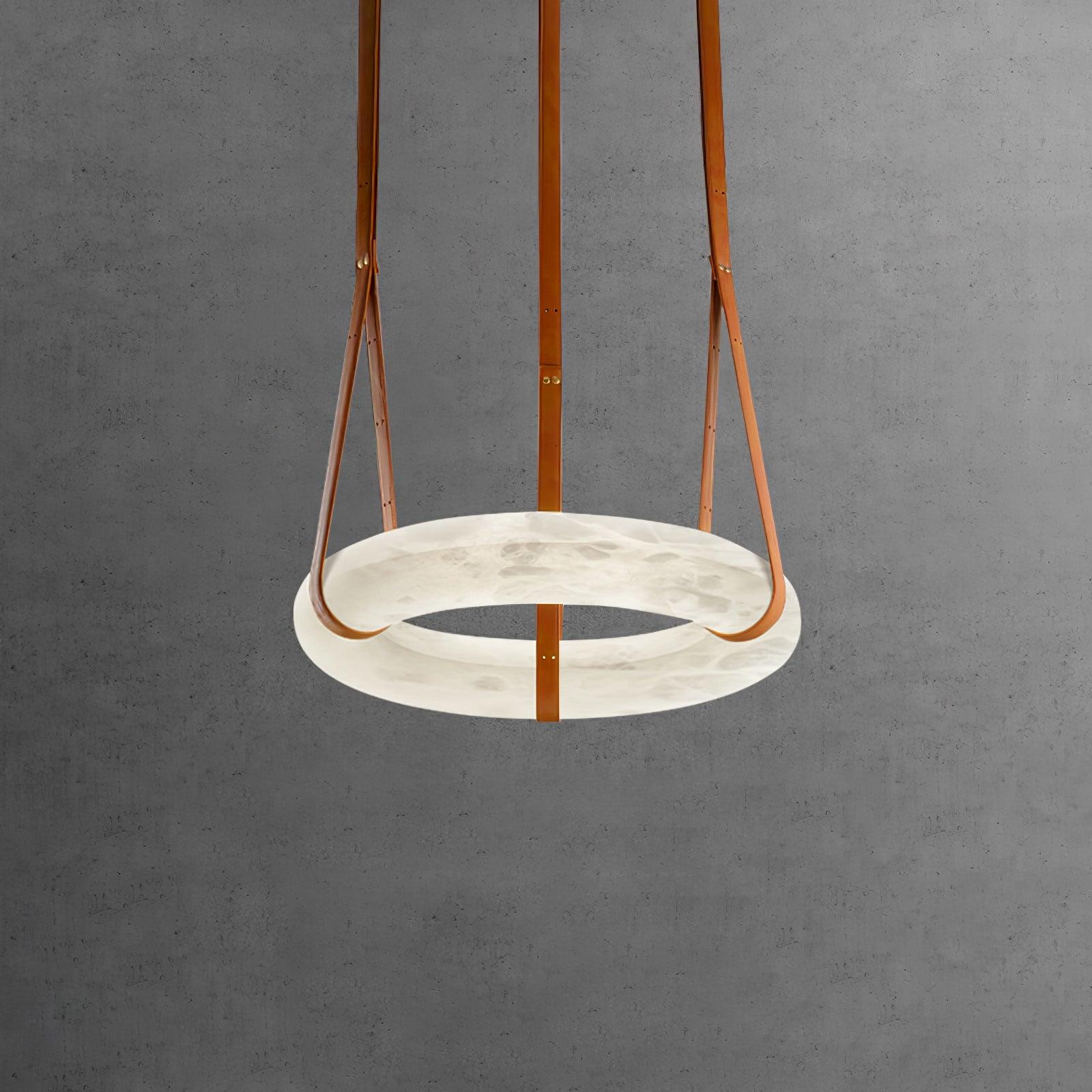 Luste Alabaster Chandeliers Ring Leather Strap Version A - Blowlighting