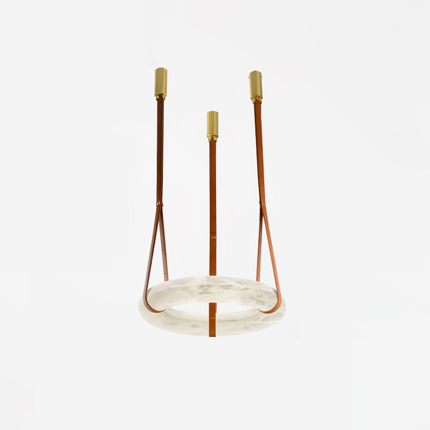 Luste Alabaster Chandeliers Ring Leather Strap Version B - Blowlighting