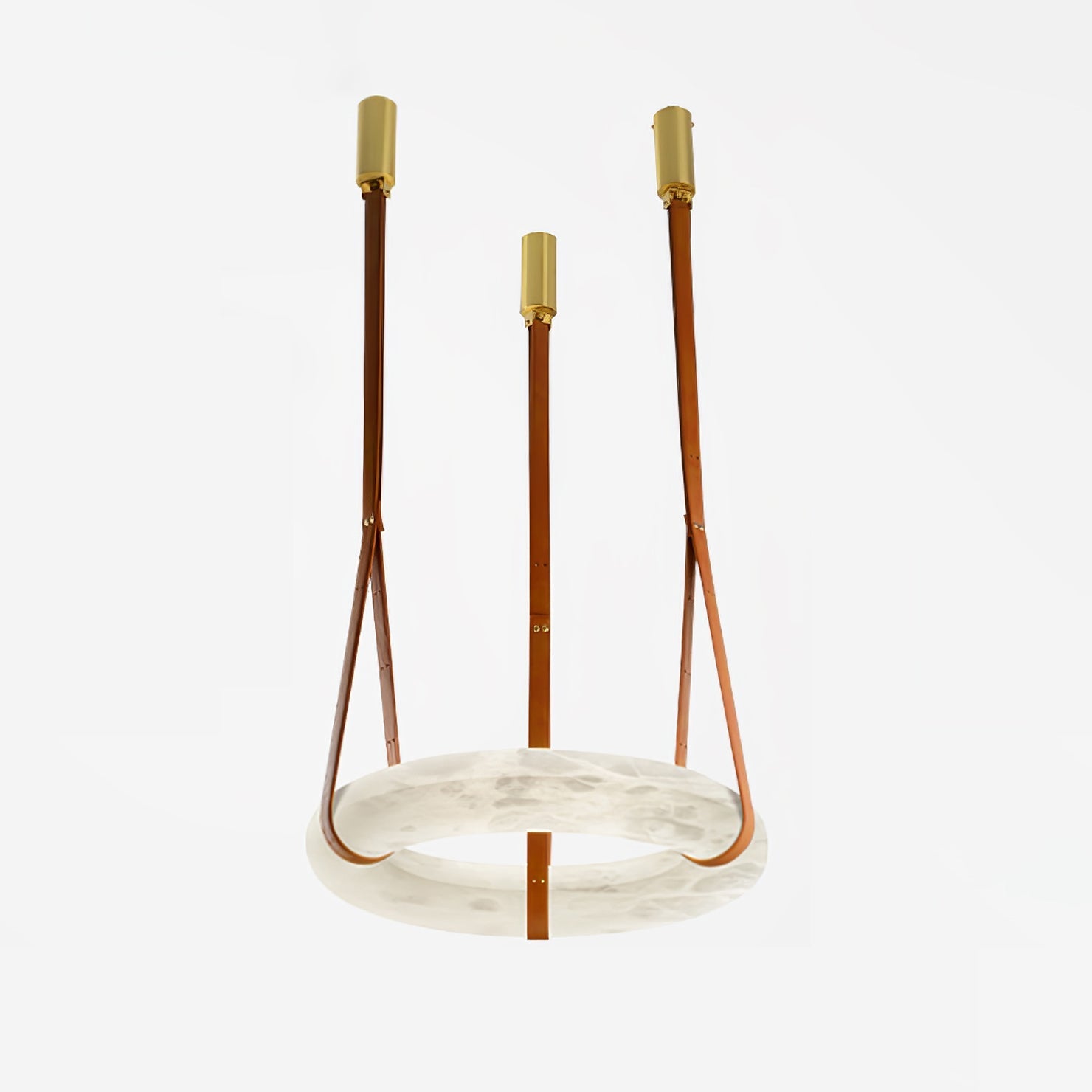 Luste Alabaster Chandeliers Ring Leather Strap Version B - Blowlighting