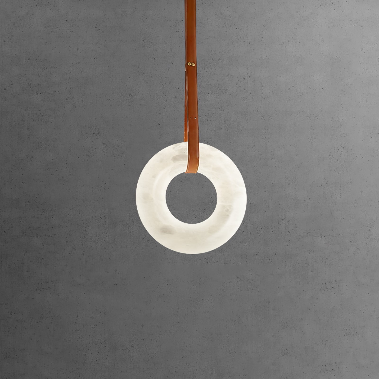 Luste Alabaster Chandeliers Ring Leather Strap Version B - Blowlighting