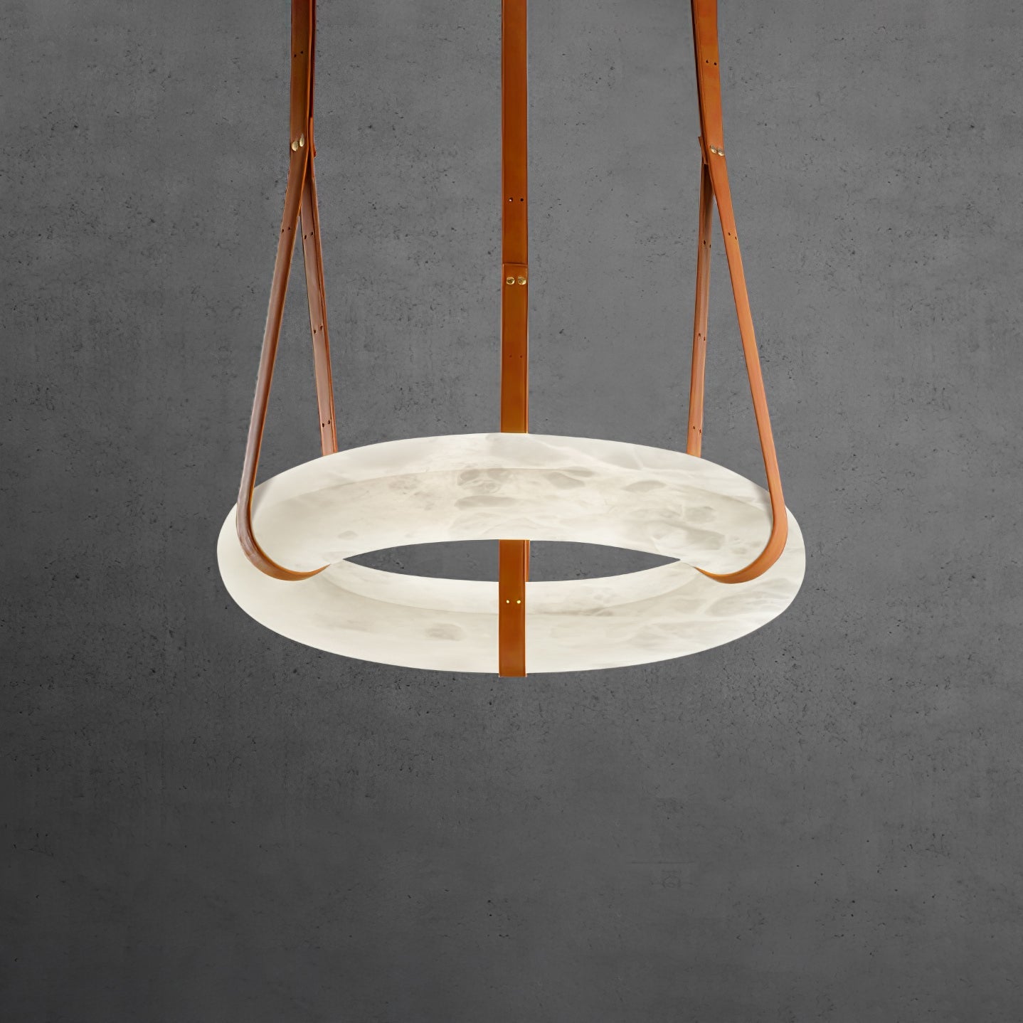 Luste Alabaster Chandeliers Ring Leather Strap Version B - Blowlighting