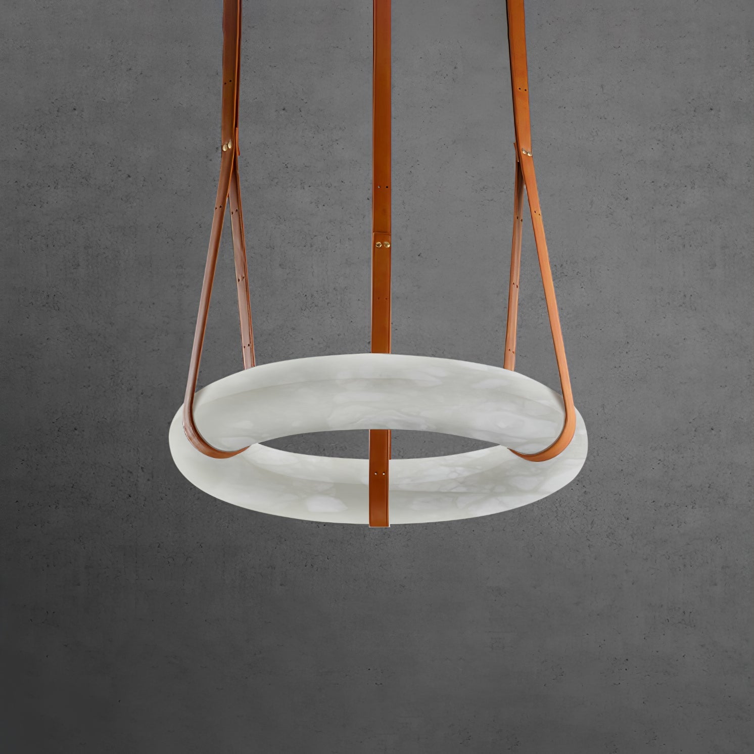 Luste Alabaster Chandeliers Ring Leather Strap Version B - Blowlighting
