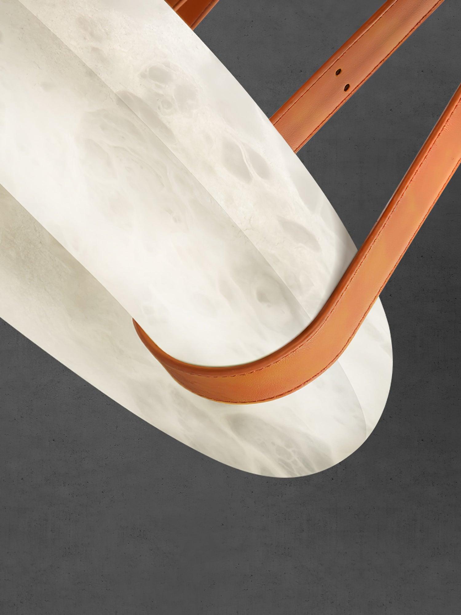 Luste Alabaster Chandeliers Ring Leather Strap Version A - Blowlighting