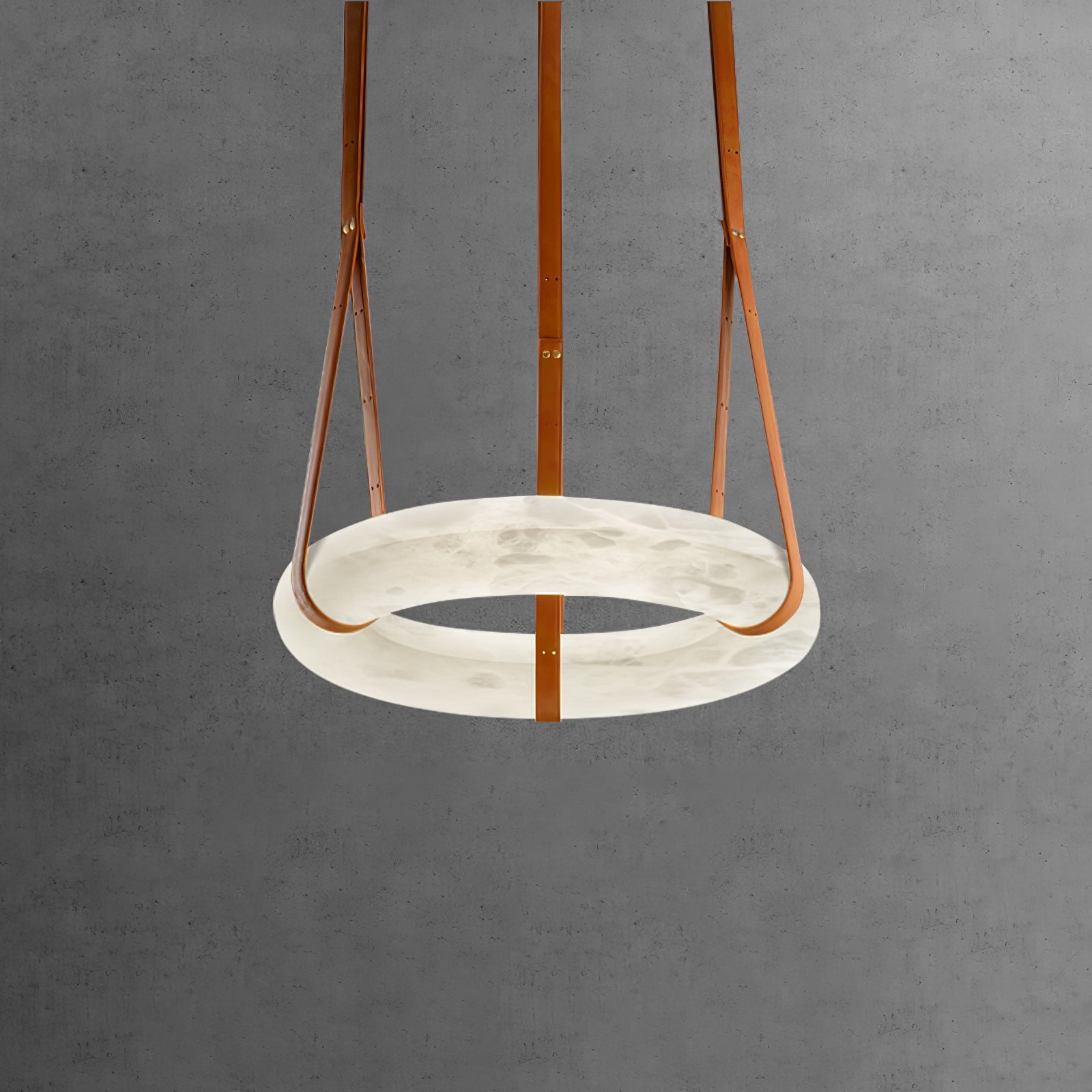 Luste Alabaster Chandeliers Ring Leather Strap Version B - Blowlighting
