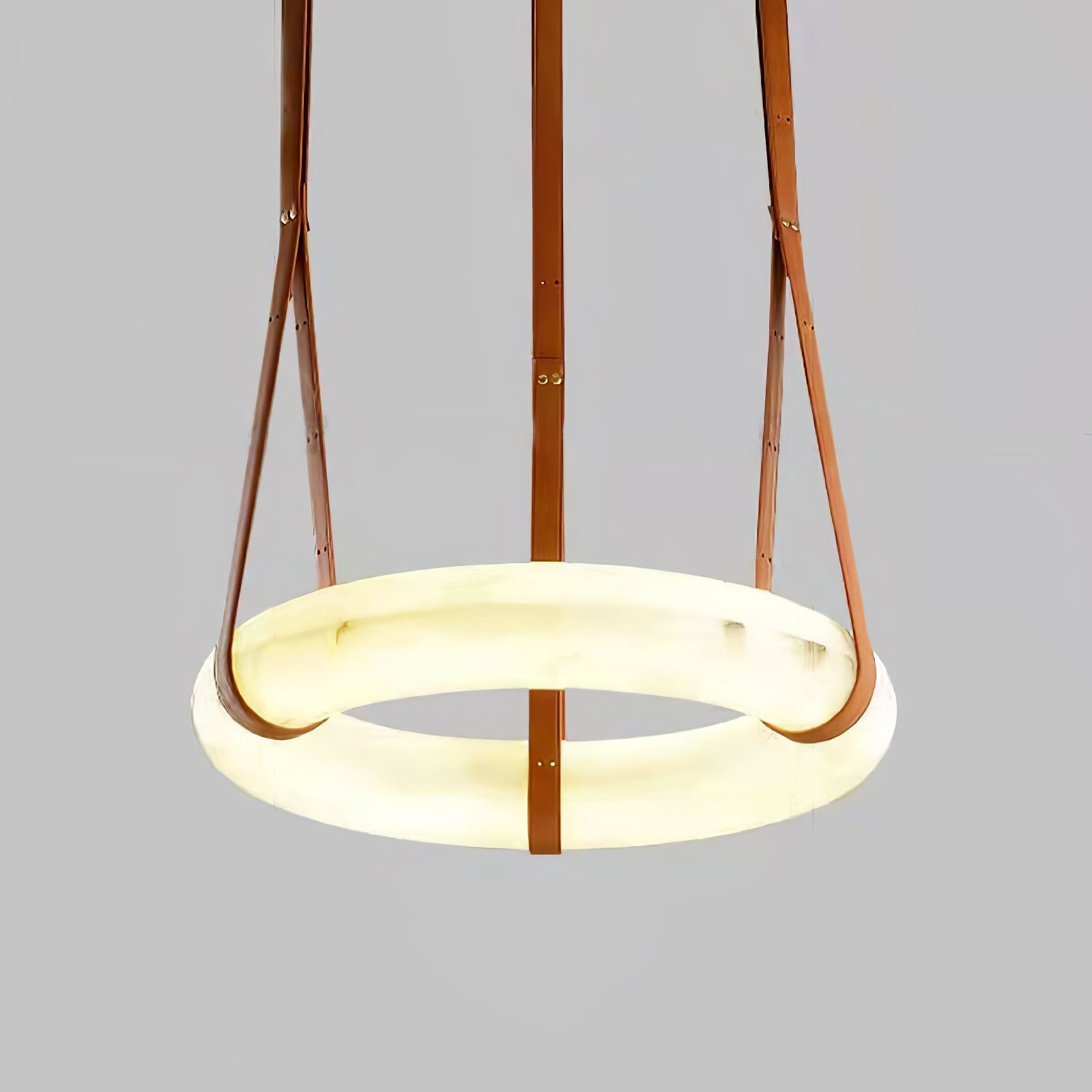 Luste Alabaster Chandeliers Ring Leather Strap Version B - Blowlighting