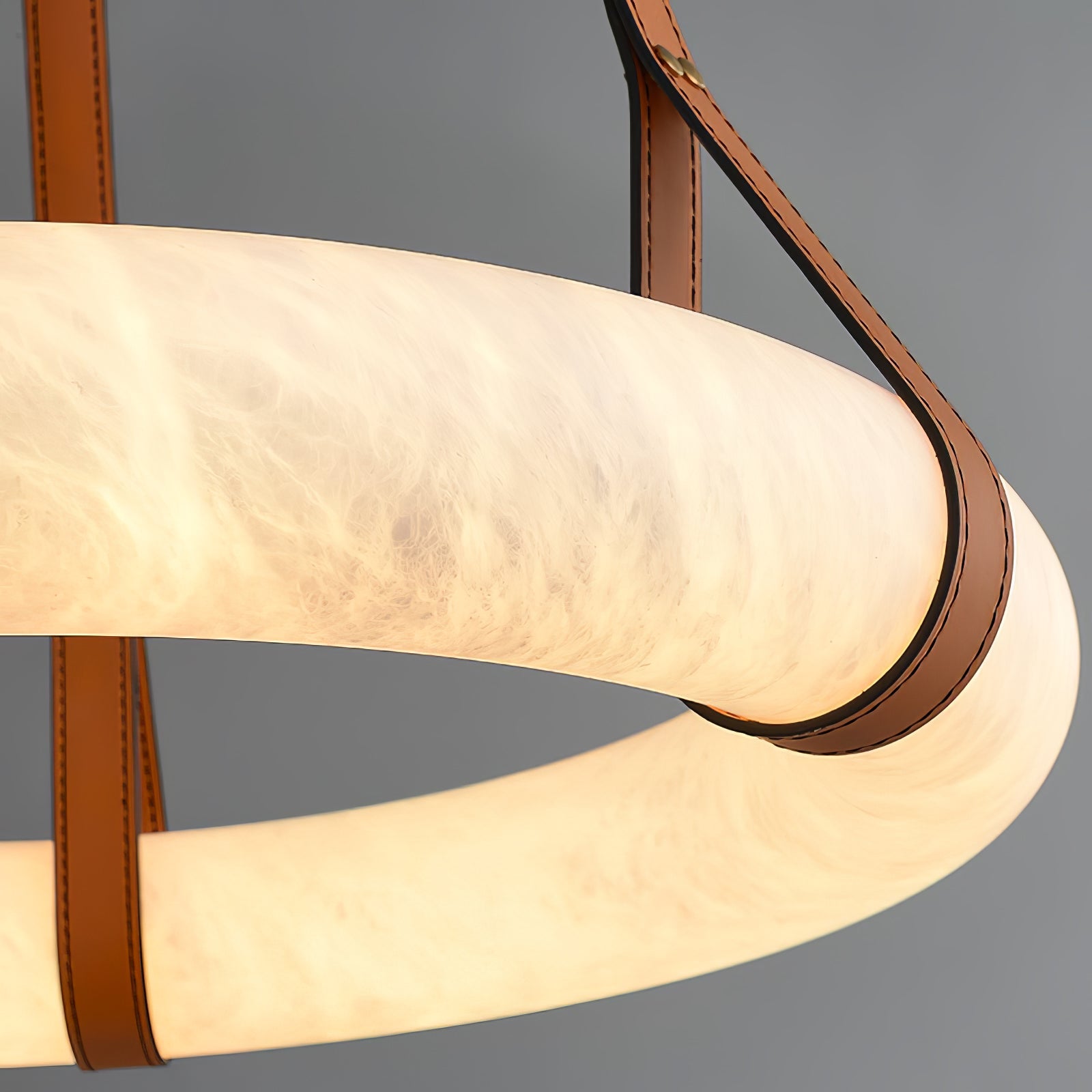 Luste Alabaster Chandeliers Ring Leather Strap Version B - Blowlighting