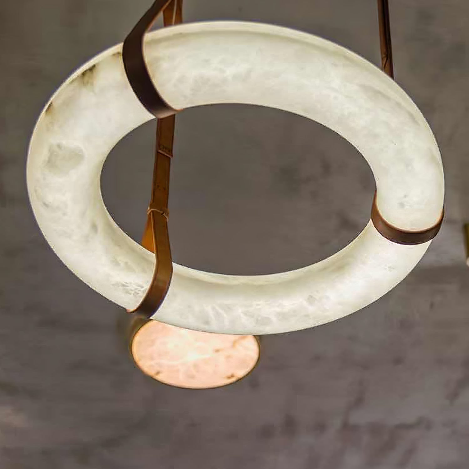 Luste Alabaster Chandeliers Ring Leather Strap Version A - Blowlighting