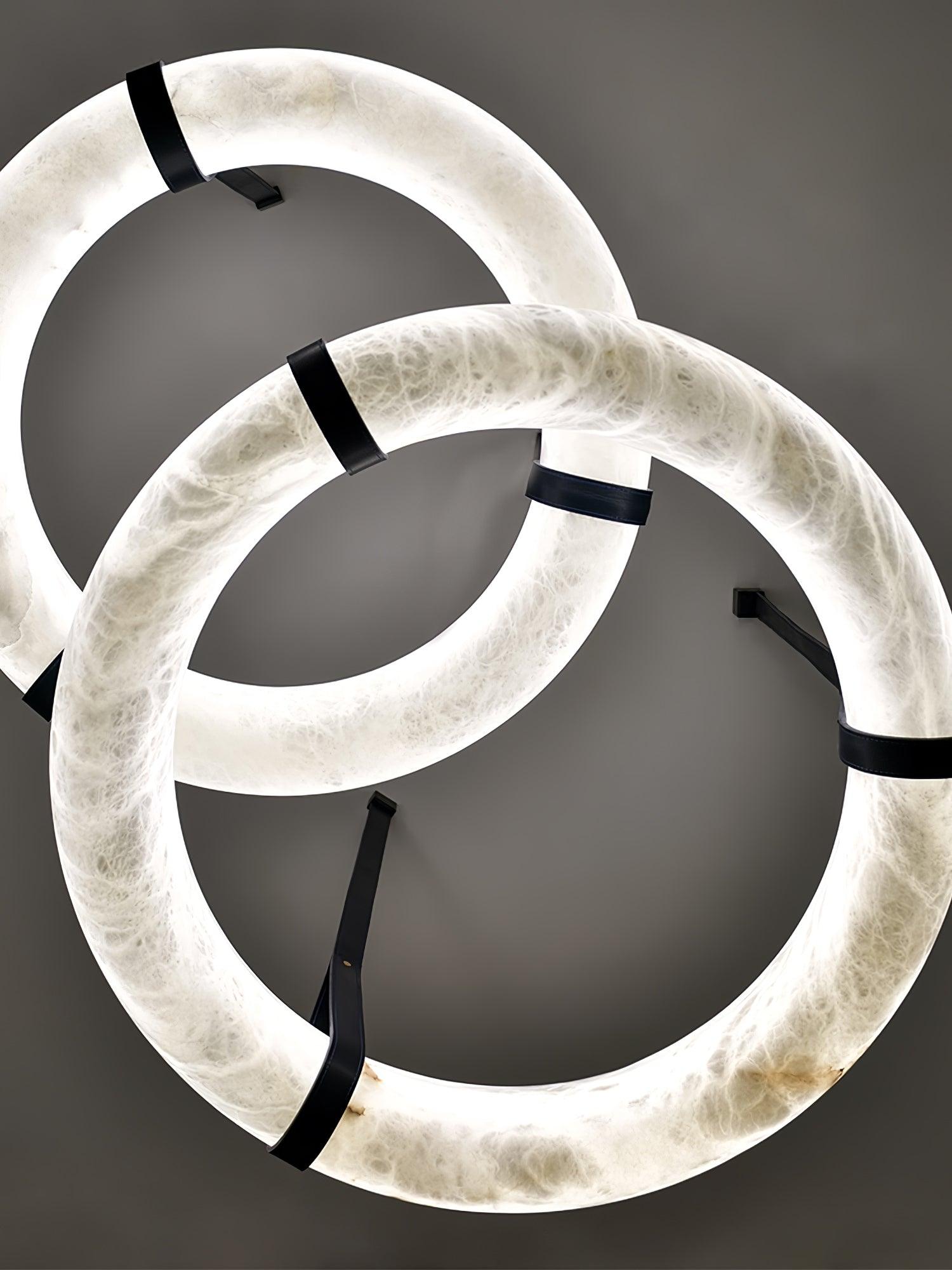 Luste Alabaster Chandeliers Ring Leather Strap Version A - Blowlighting