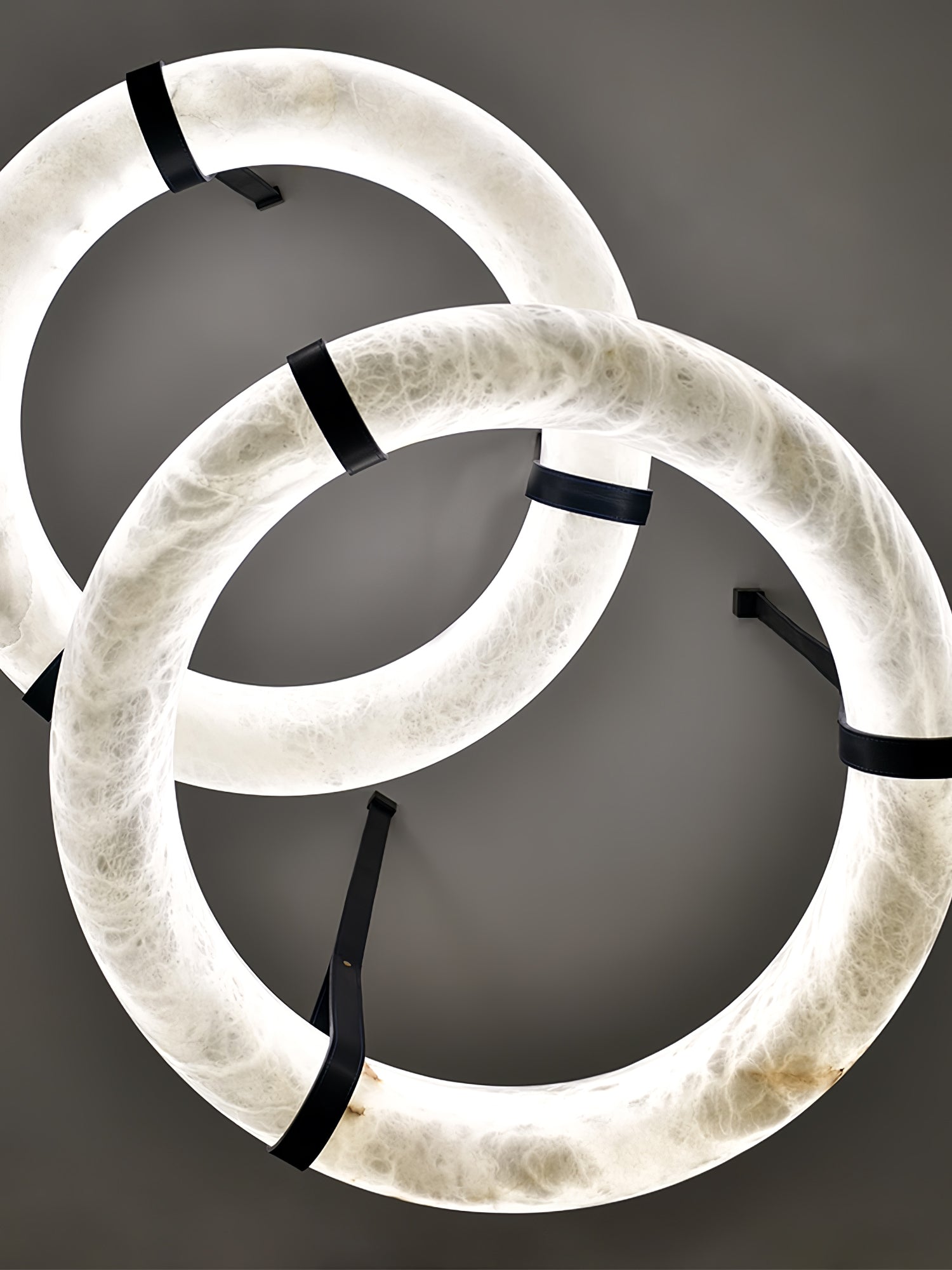 Luste Alabaster Chandeliers Ring Leather Strap Version A - Blowlighting