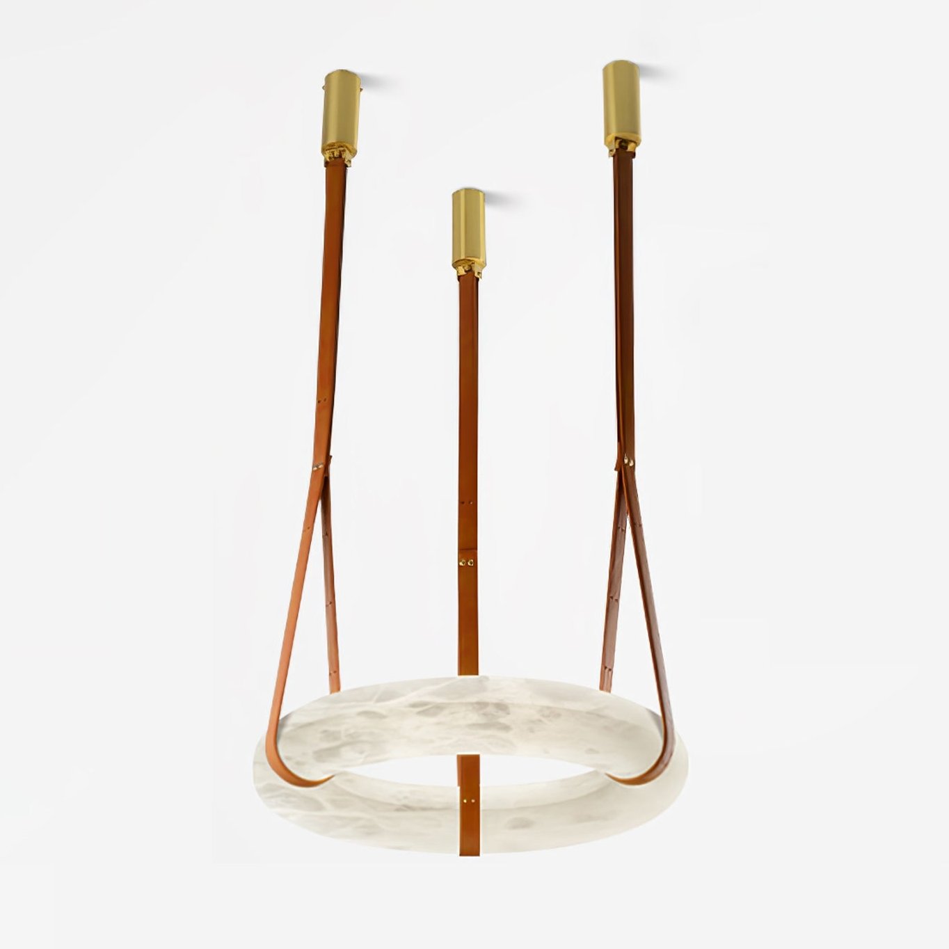 Luste Alabaster Chandeliers Ring Leather Strap Version B - Blowlighting