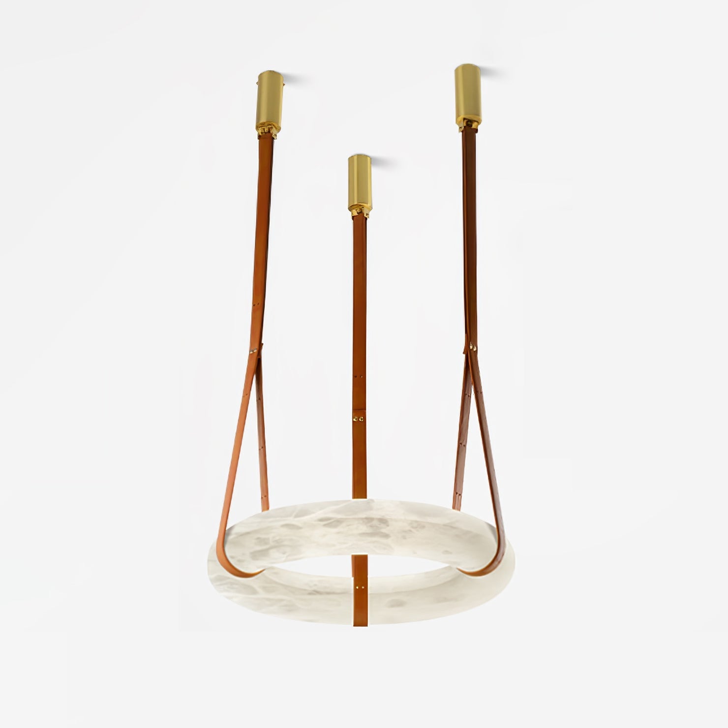 Luste Alabaster Chandeliers Ring Leather Strap Version B - Blowlighting