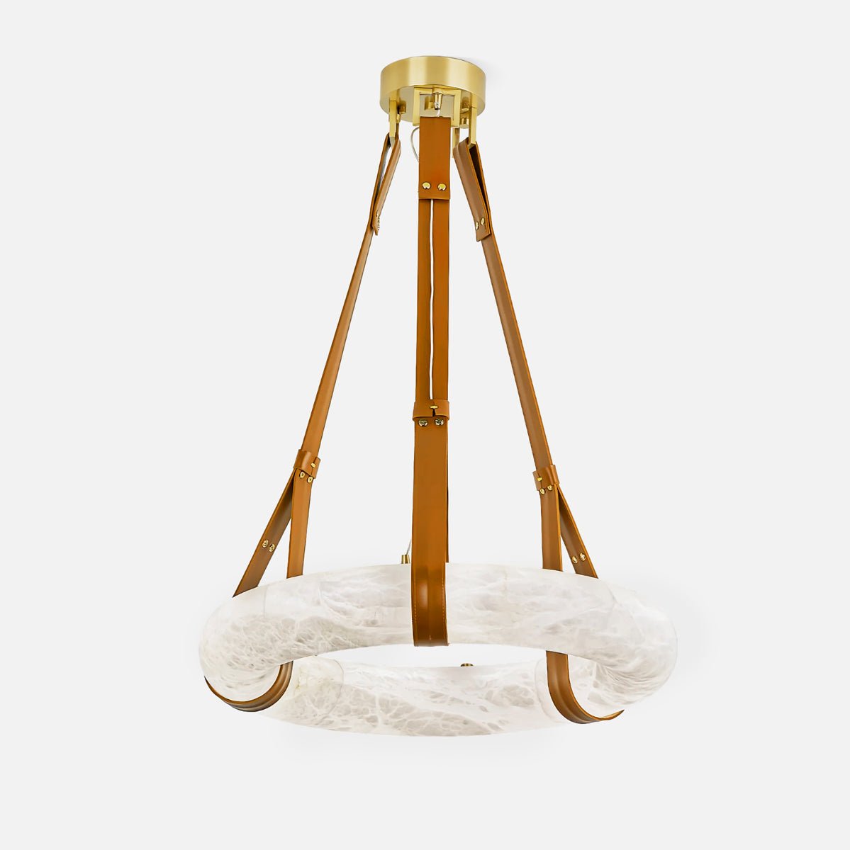 Luste Alabaster Chandeliers Ring Leather Strap Version A - Blowlighting