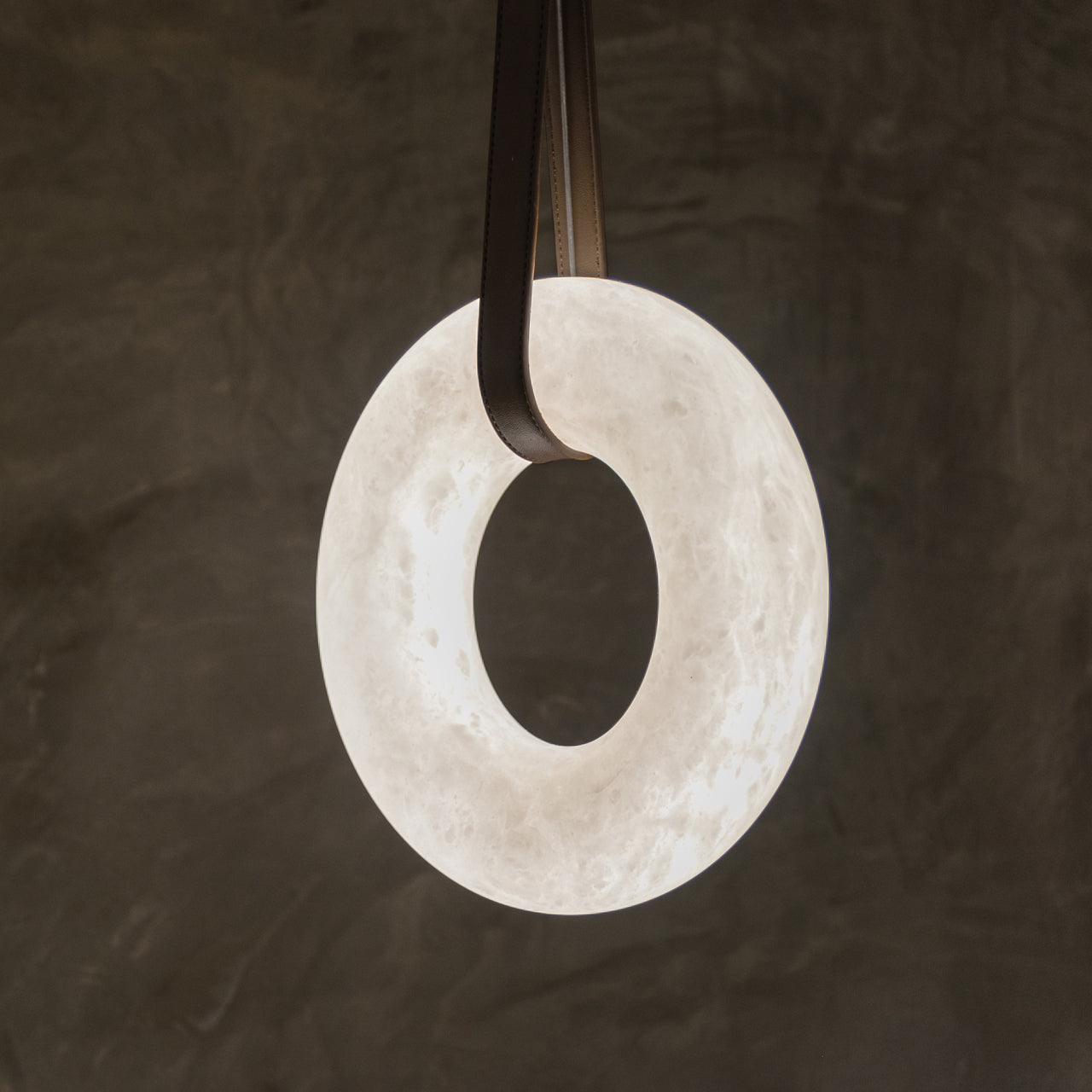 Luste Alabaster Chandeliers Ring Leather Strap Version B - Blowlighting