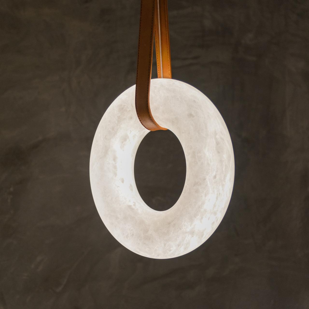 Luste Alabaster Chandeliers Ring Leather Strap Version B - Blowlighting