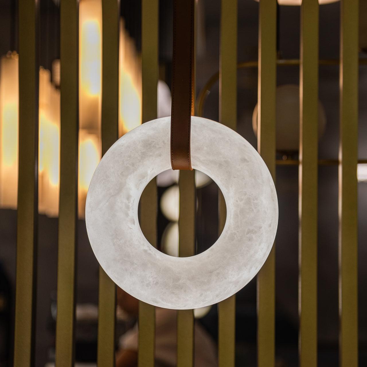 Luste Alabaster Chandeliers Ring Leather Strap Version B - Blowlighting