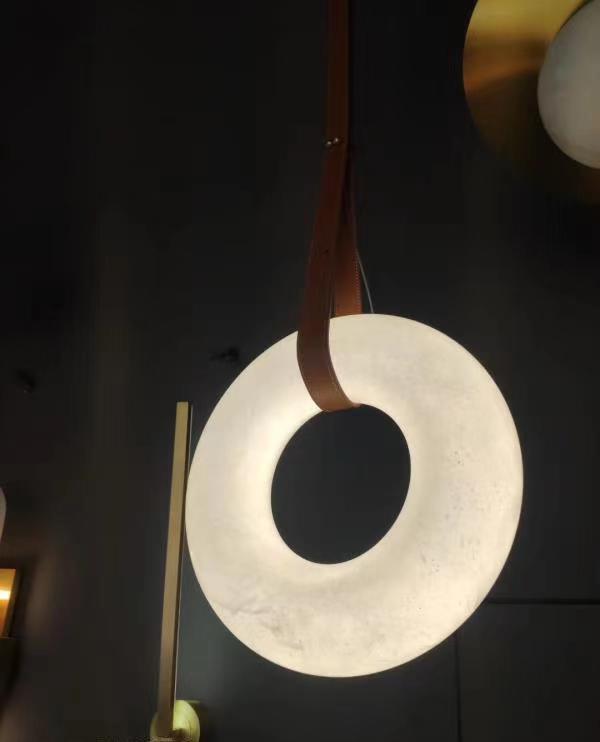 Luste Alabaster Chandeliers Ring Leather Strap Version B - Blowlighting