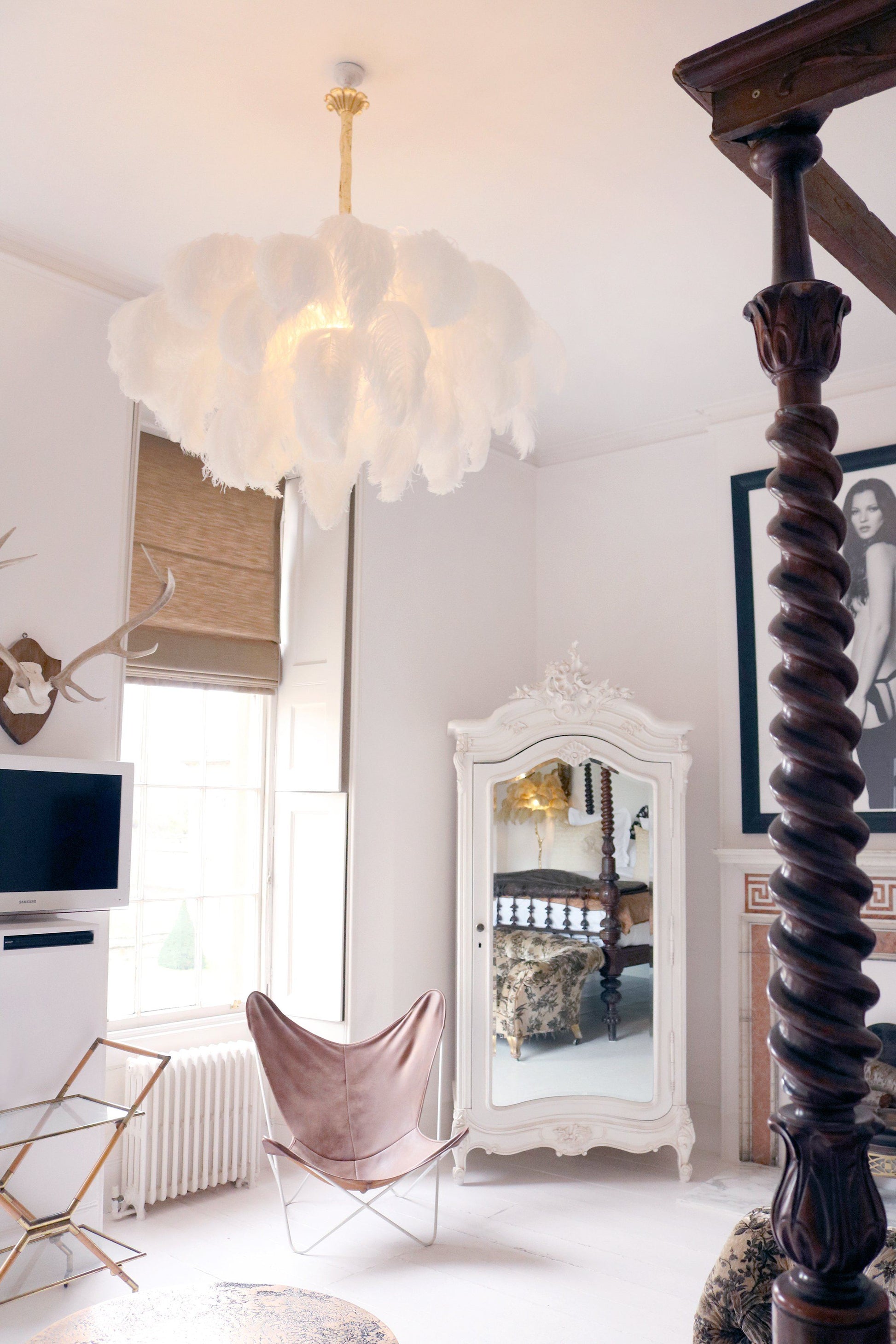Ostrich Feather Chandelier - Blowlighting