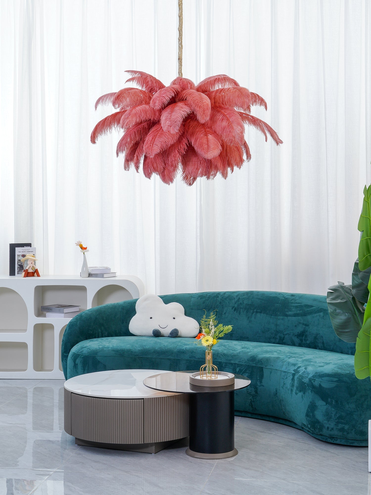 Ostrich Feather Chandelier - Blowlighting
