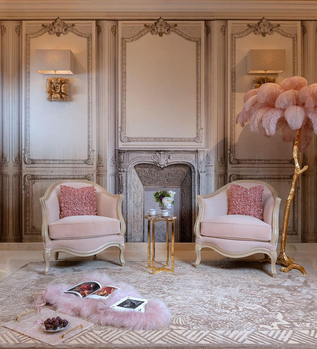 Ostrich Feather Brass Floor Lamp - Blowlighting