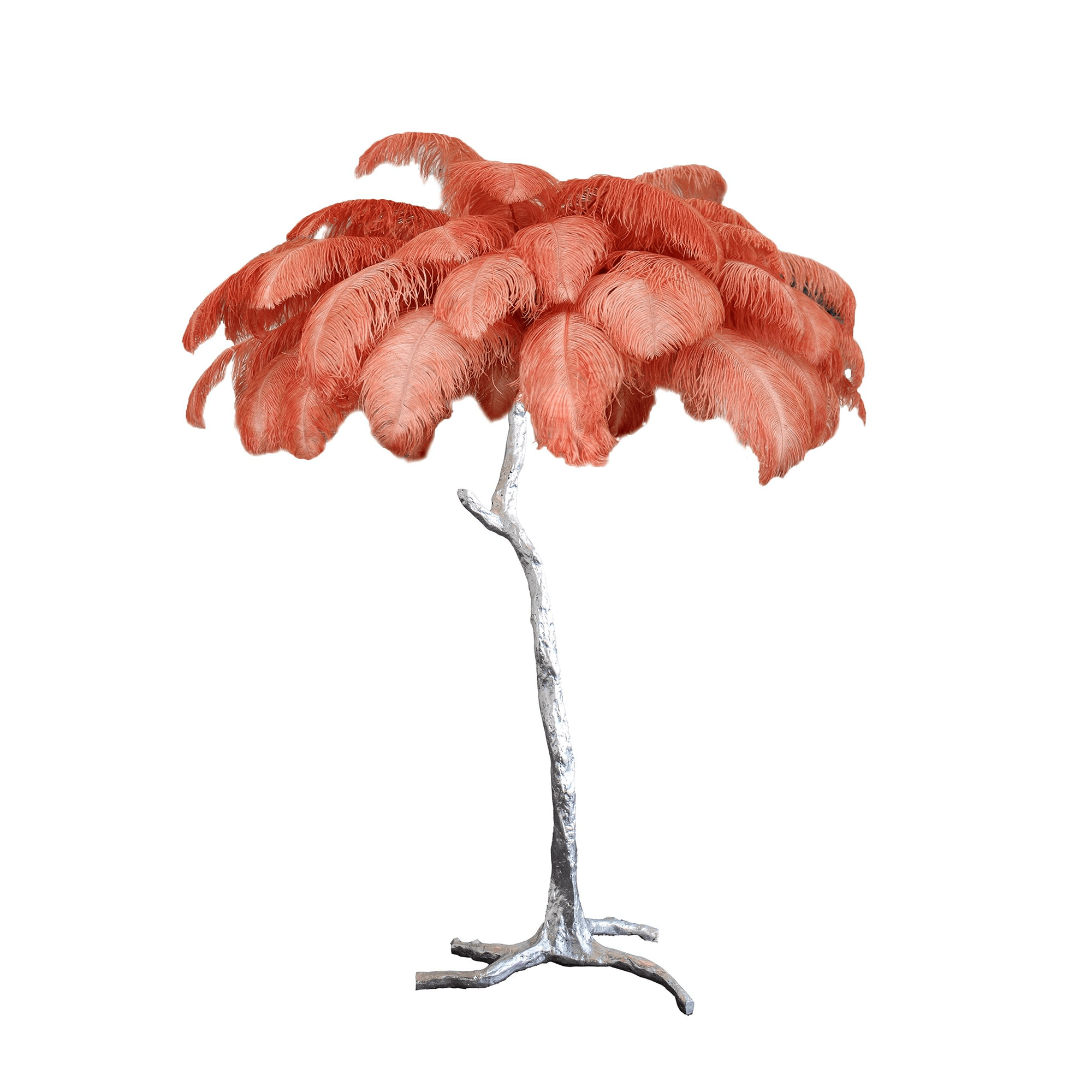 Ostrich Feather Brass Floor Lamp - Blowlighting