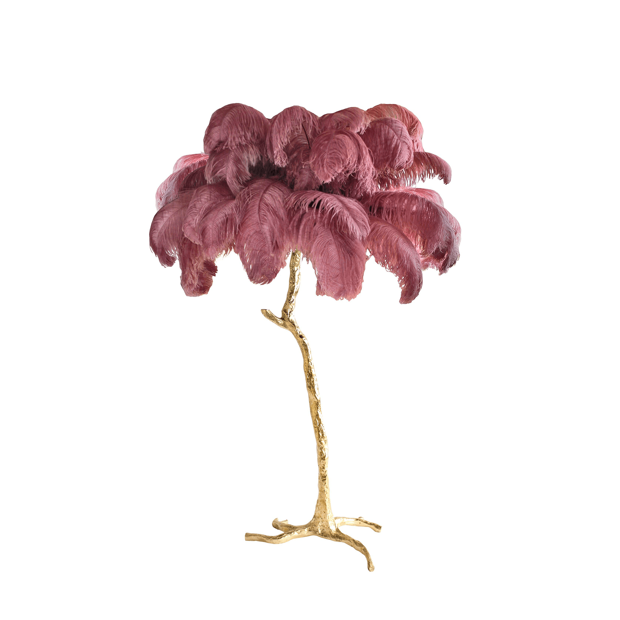 Ostrich Feather Brass Floor Lamp - Blowlighting