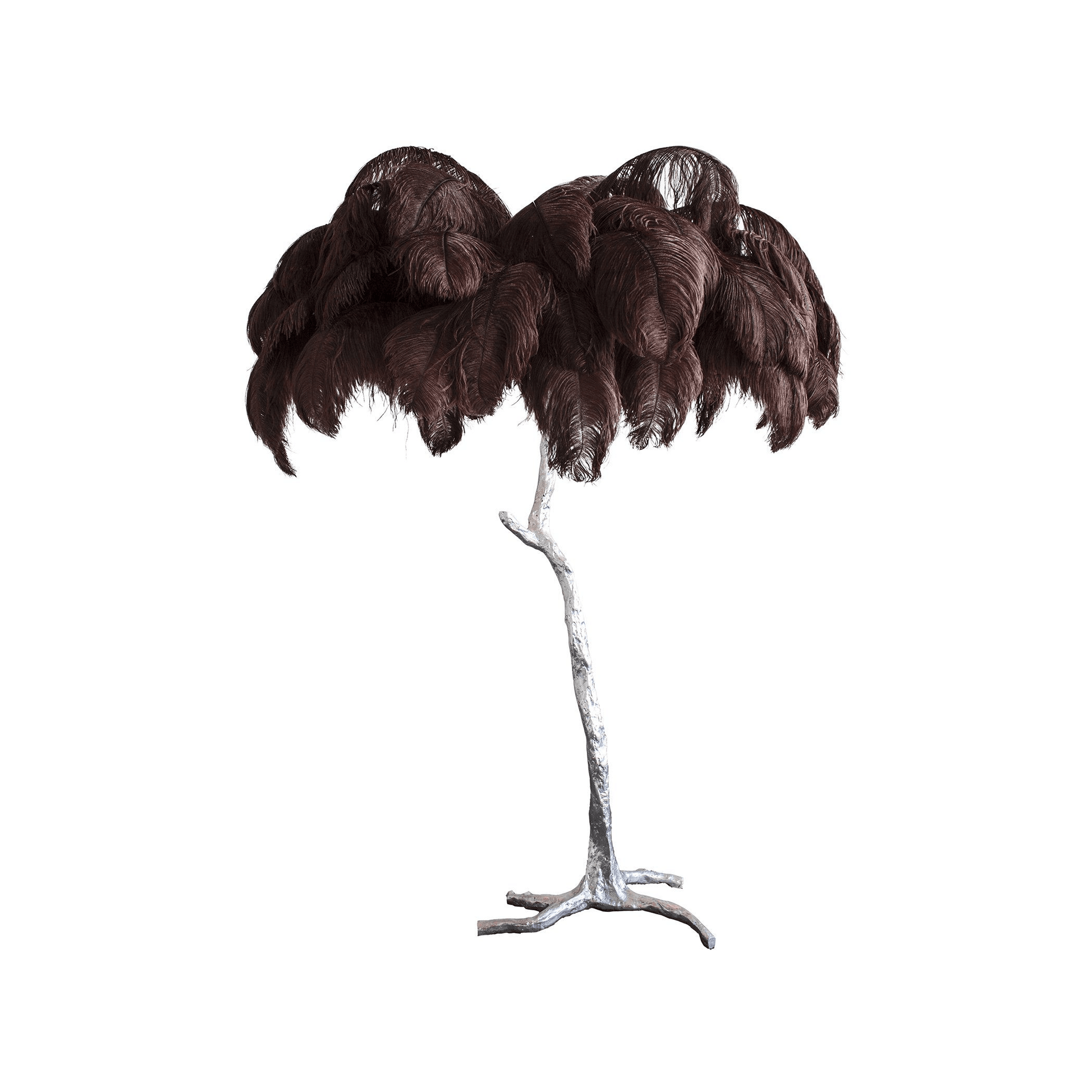 Ostrich Feather Brass Floor Lamp - Blowlighting
