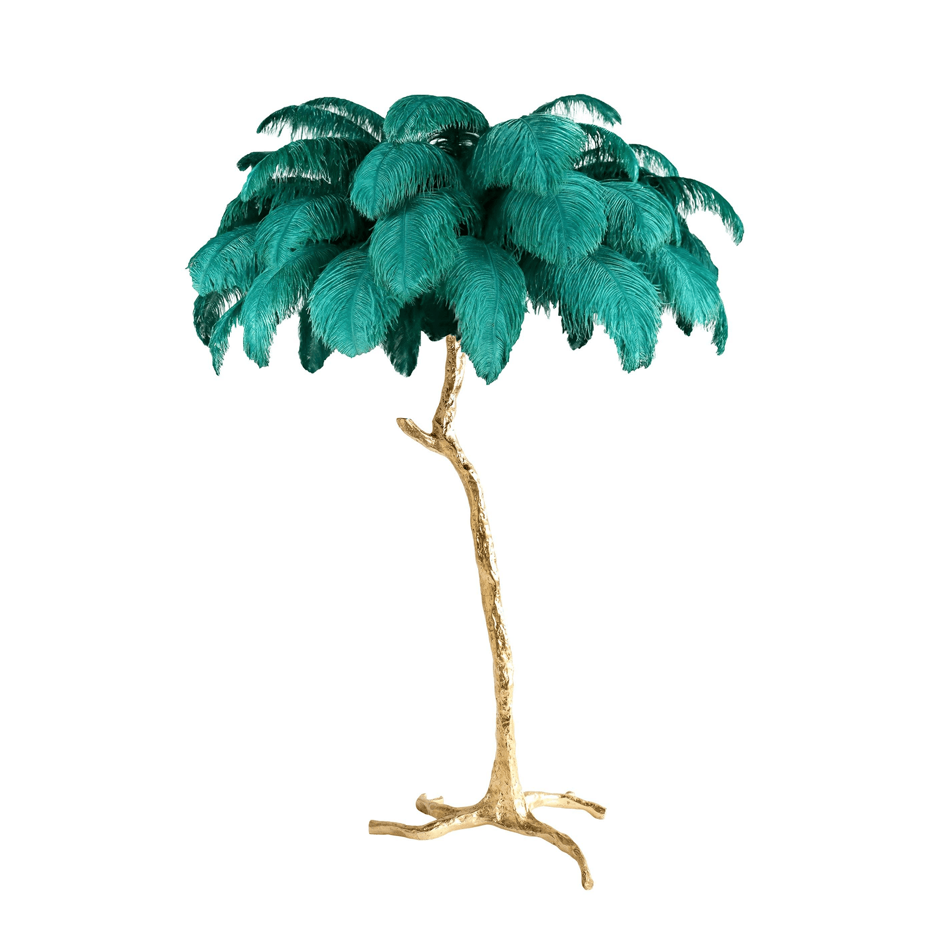Ostrich Feather Brass Floor Lamp - Blowlighting