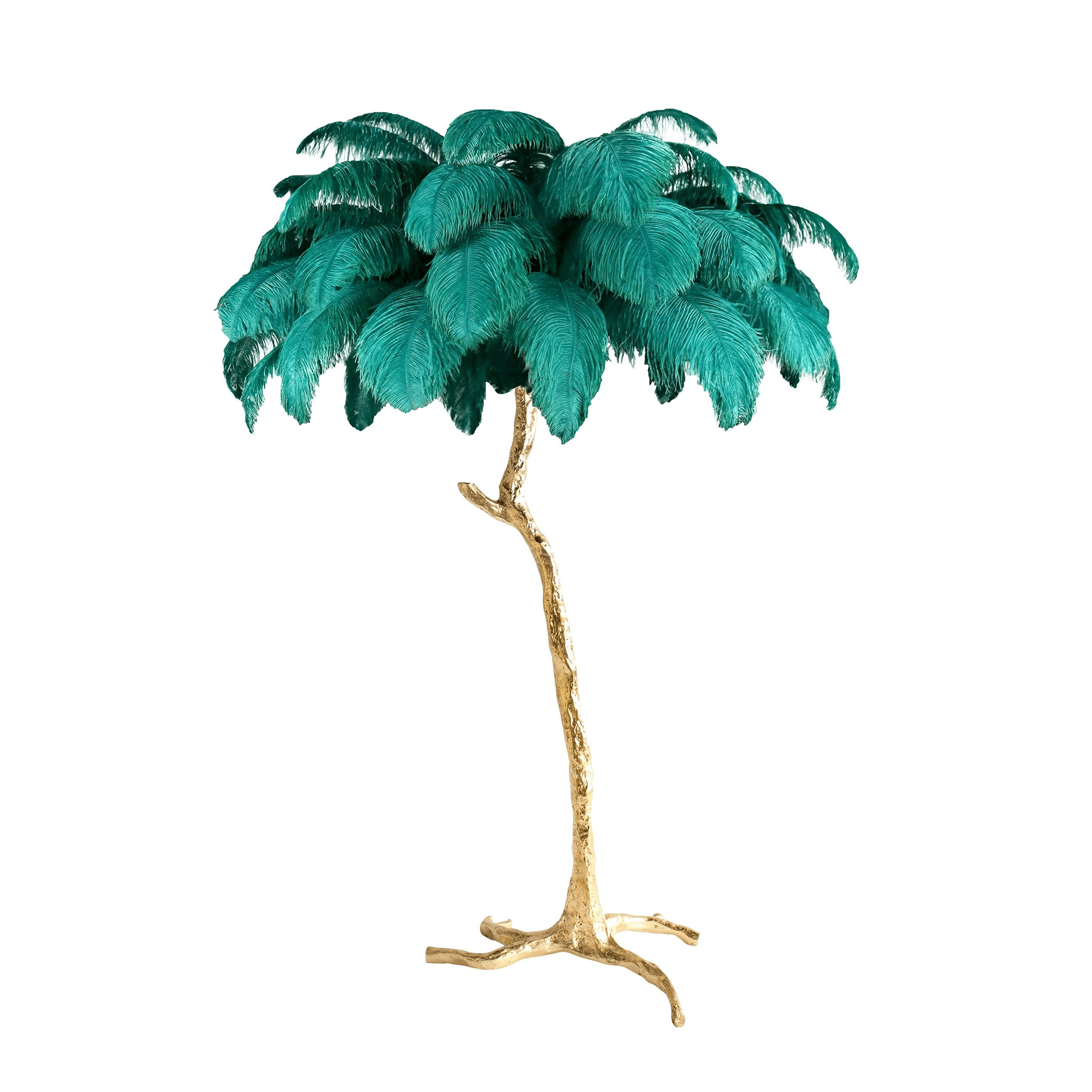 Ostrich Feather Brass Floor Lamp - Blowlighting