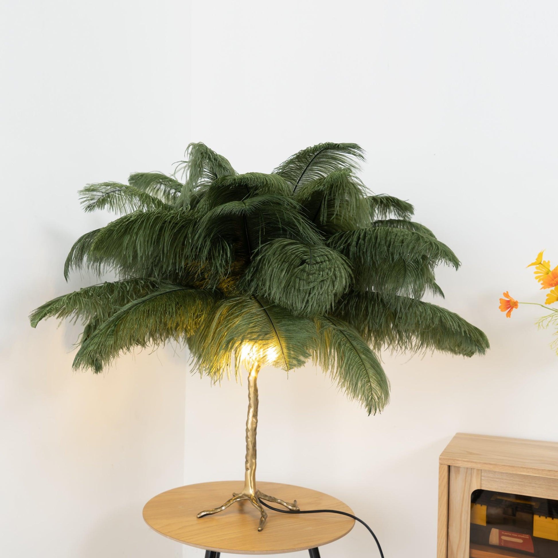 Ostrich Feather Table Lamp - Blowlighting