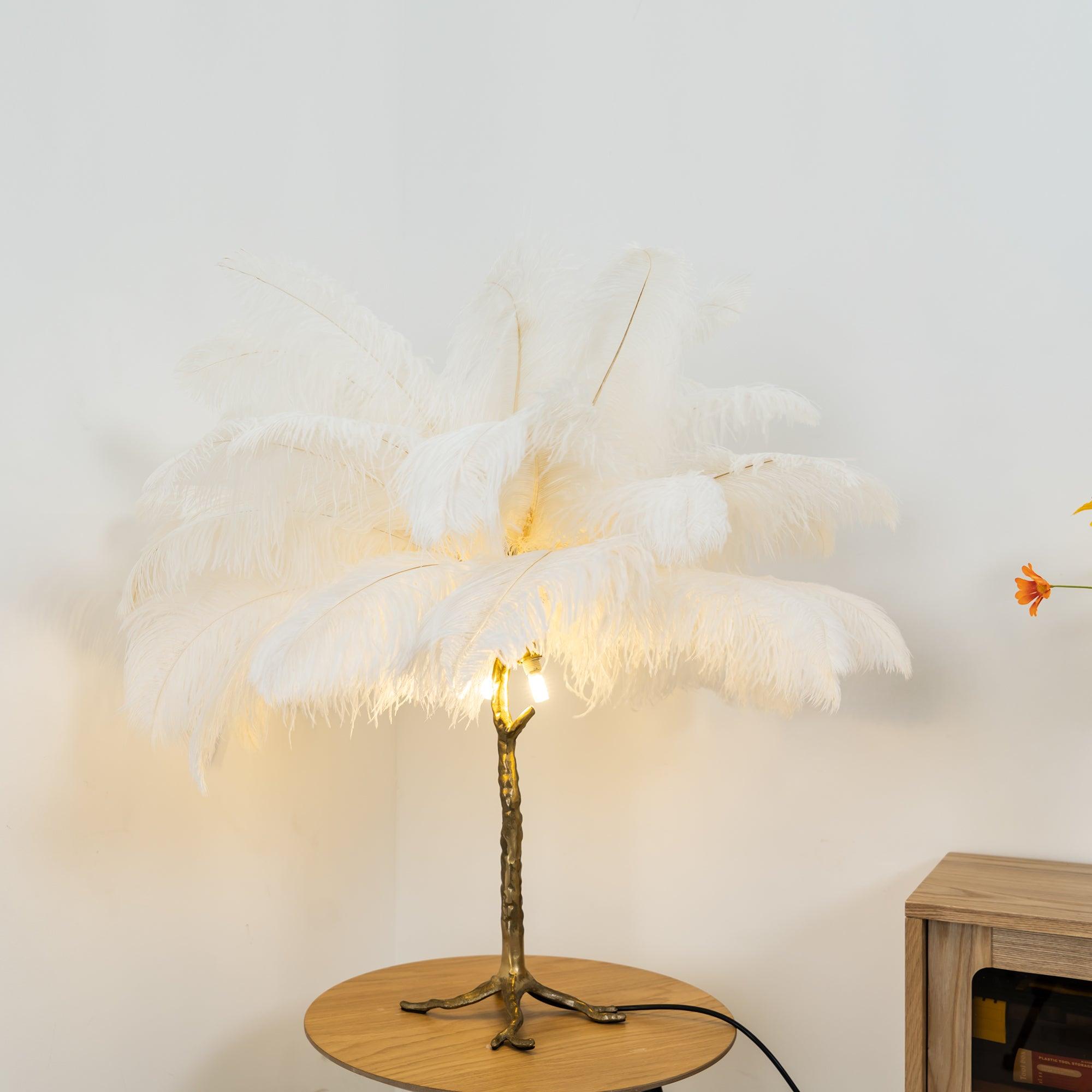 Ostrich Feather Table Lamp - Blowlighting