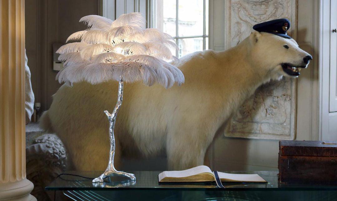 Ostrich Feather Table Lamp - Blowlighting