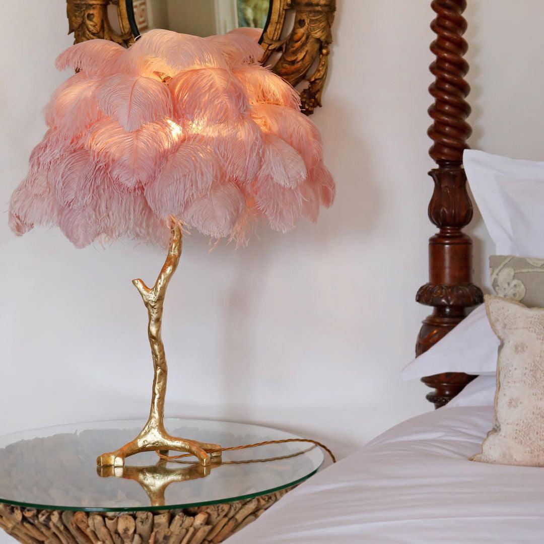 Ostrich Feather Table Lamp - Blowlighting
