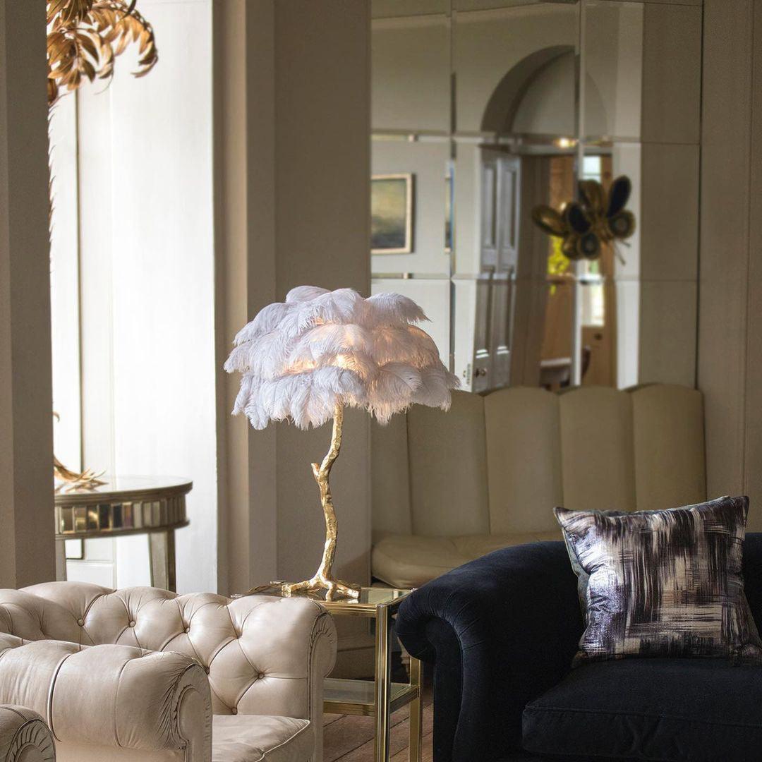 Ostrich Feather Table Lamp - Blowlighting