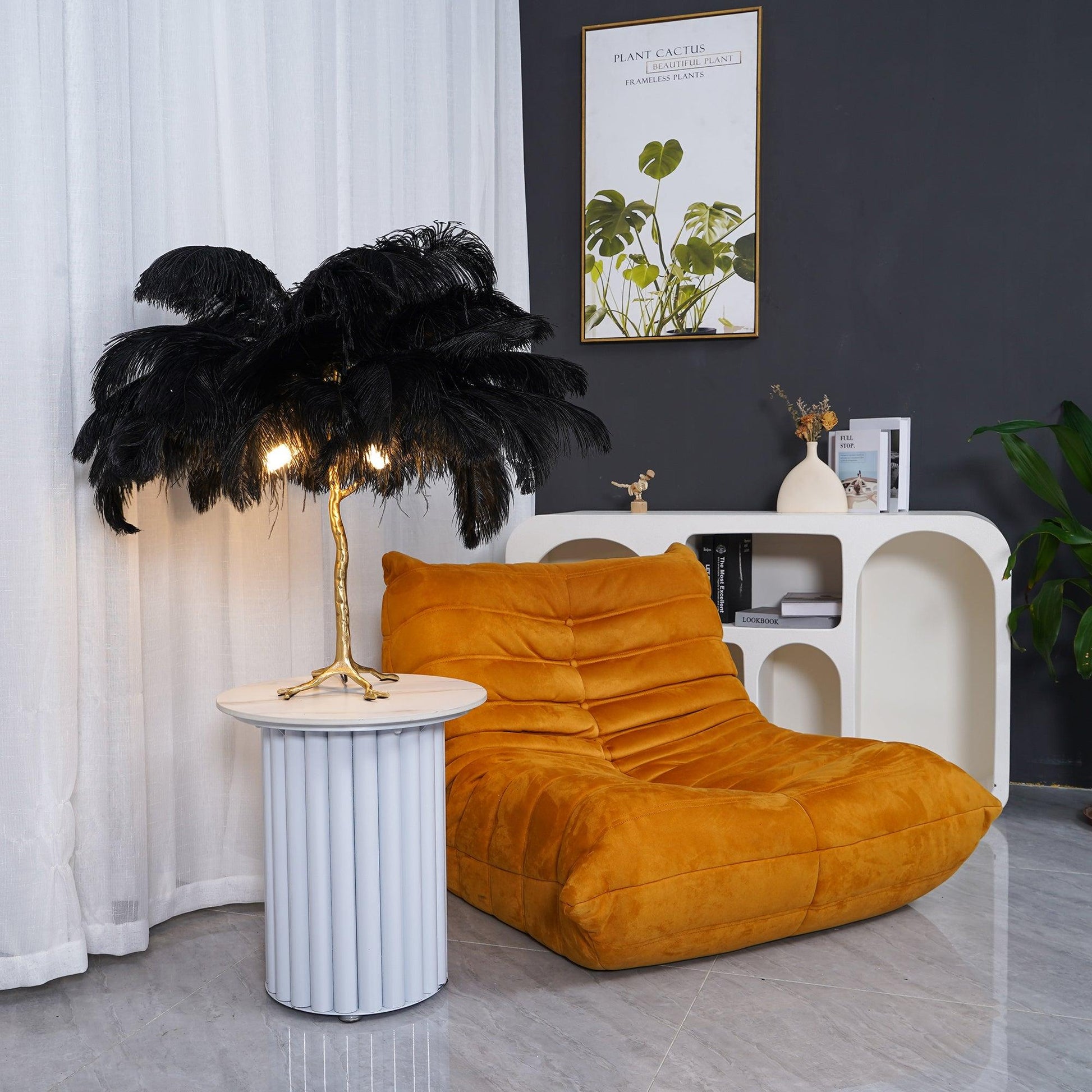 Ostrich Feather Table Lamp - Blowlighting