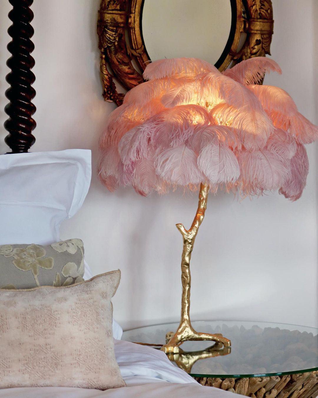 Ostrich Feather Table Lamp - Blowlighting