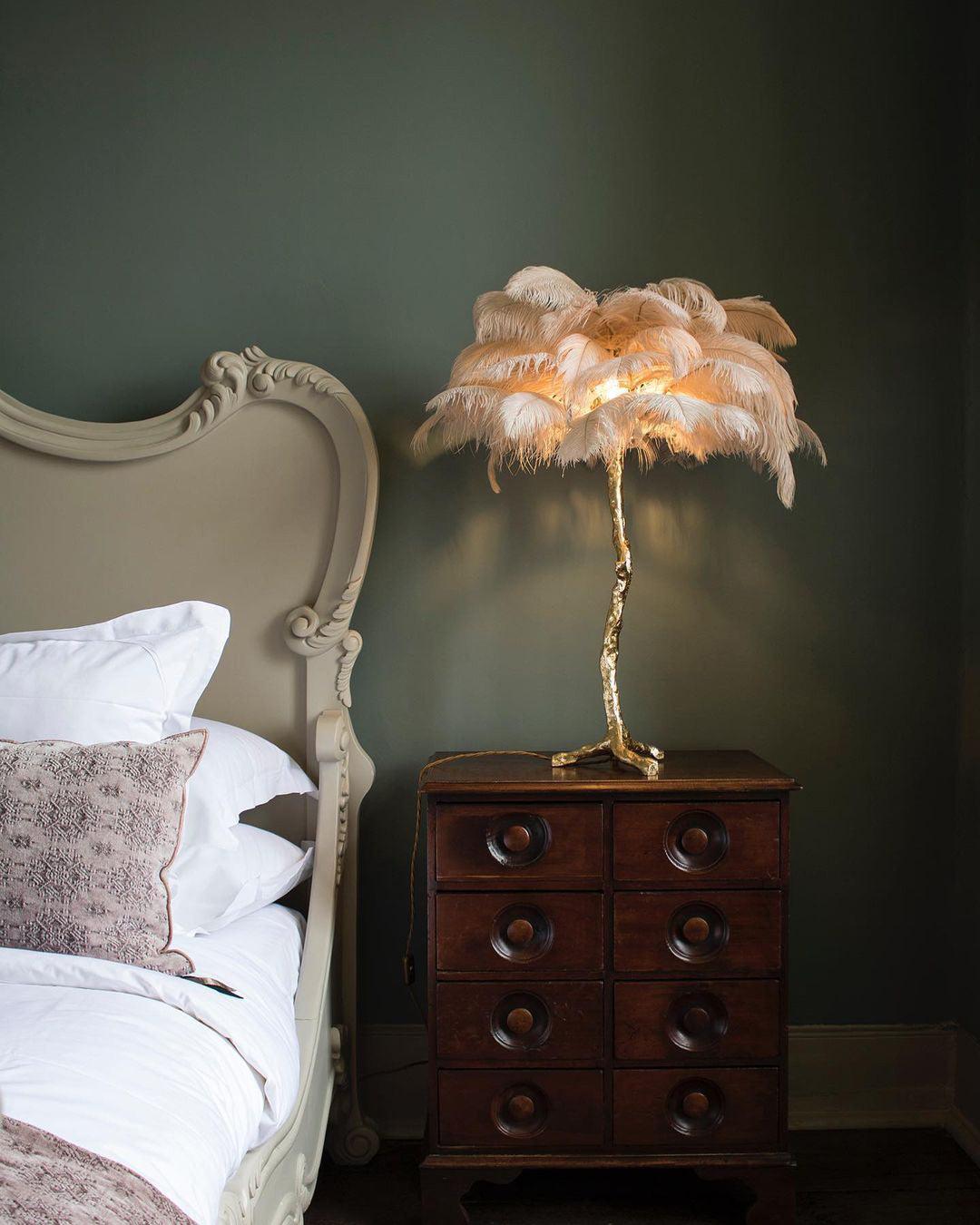 Ostrich Feather Table Lamp - Blowlighting
