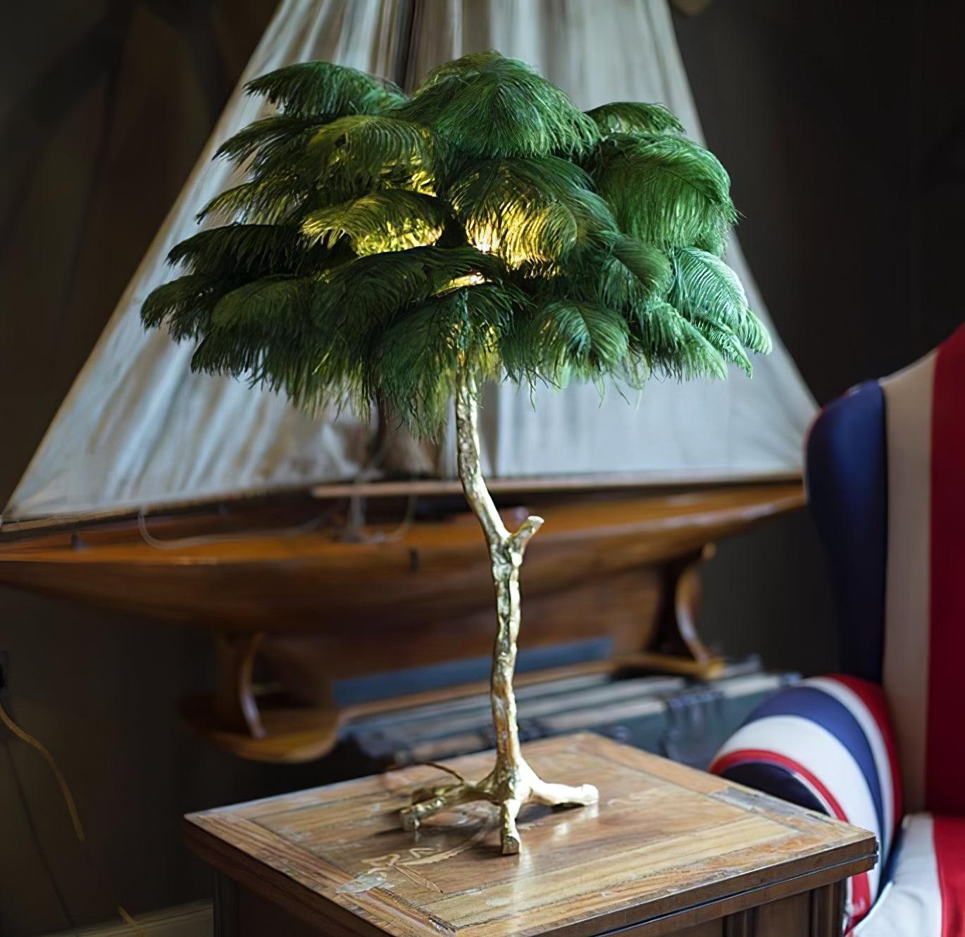 Ostrich Feather Table Lamp - Blowlighting