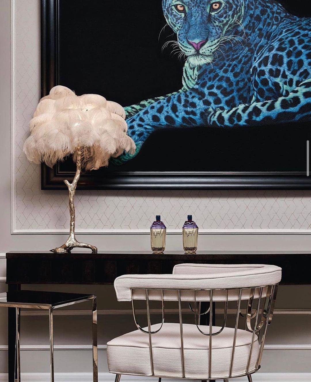 Ostrich Feather Table Lamp - Blowlighting