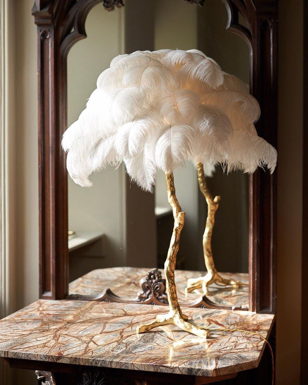 Ostrich Feather Table Lamp - Blowlighting