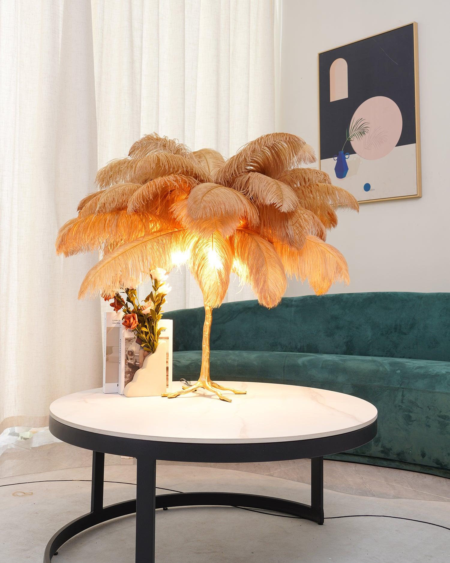 Ostrich Feather Table Lamp - Blowlighting