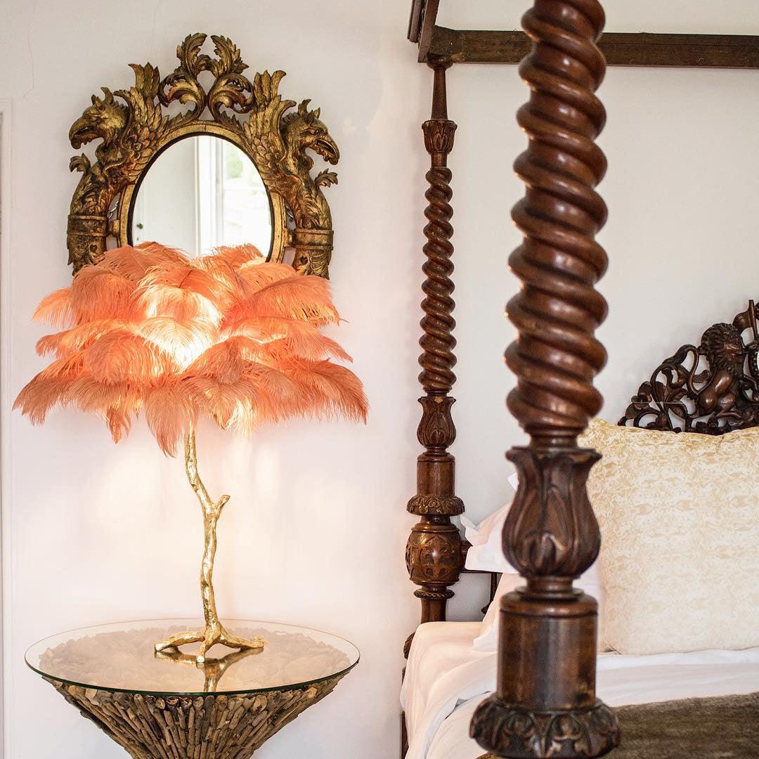Ostrich Feather Table Lamp - Blowlighting