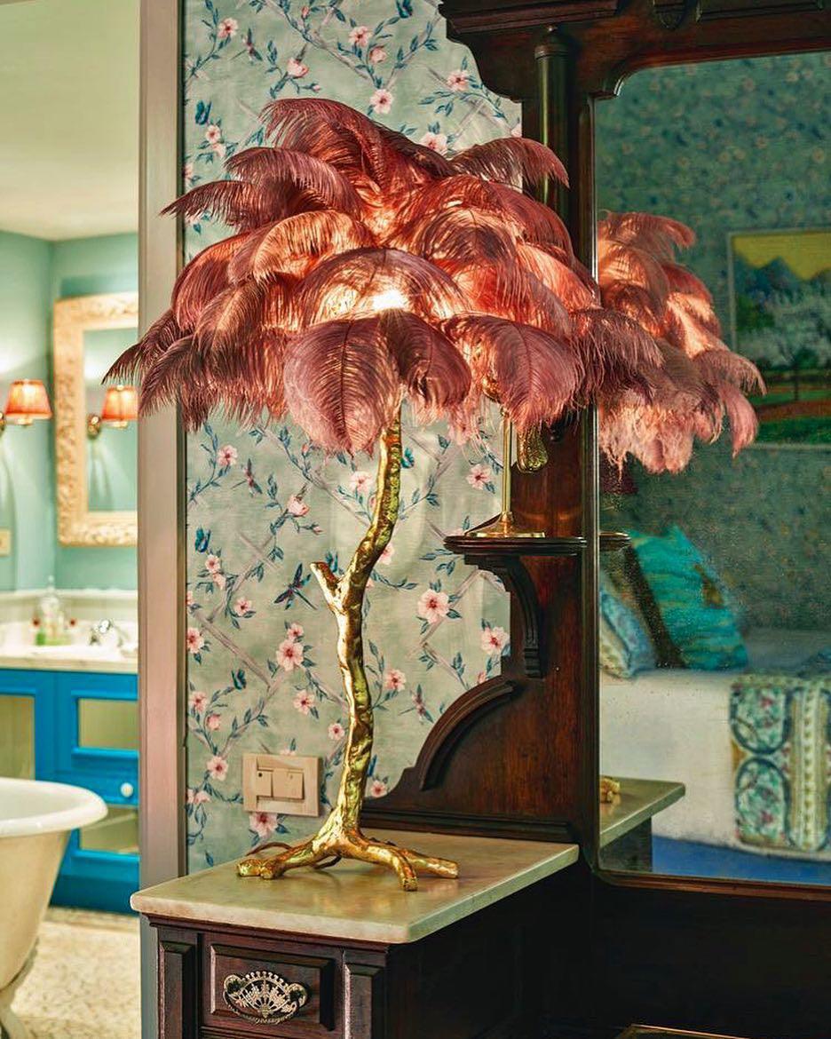Ostrich Feather Table Lamp - Blowlighting