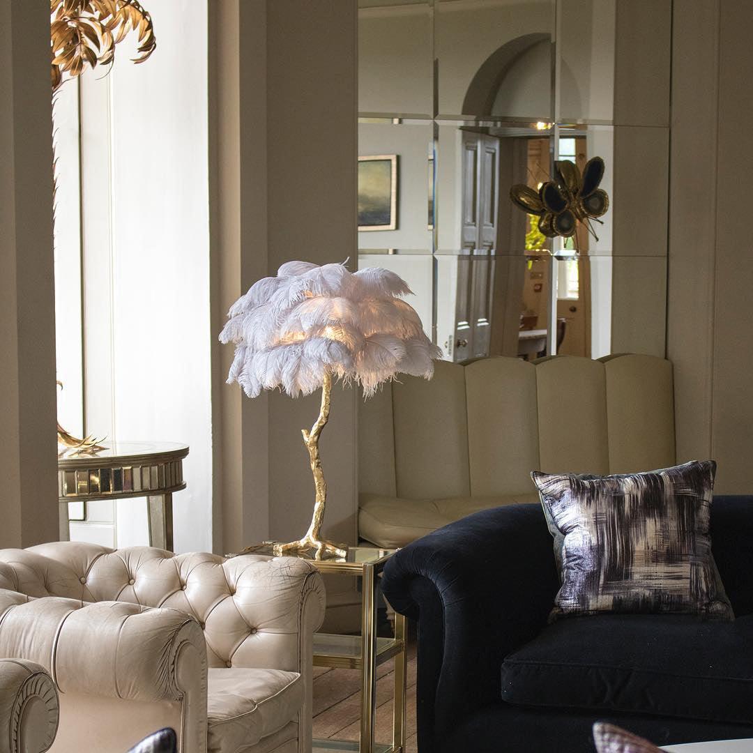 Ostrich Feather Table Lamp - Blowlighting