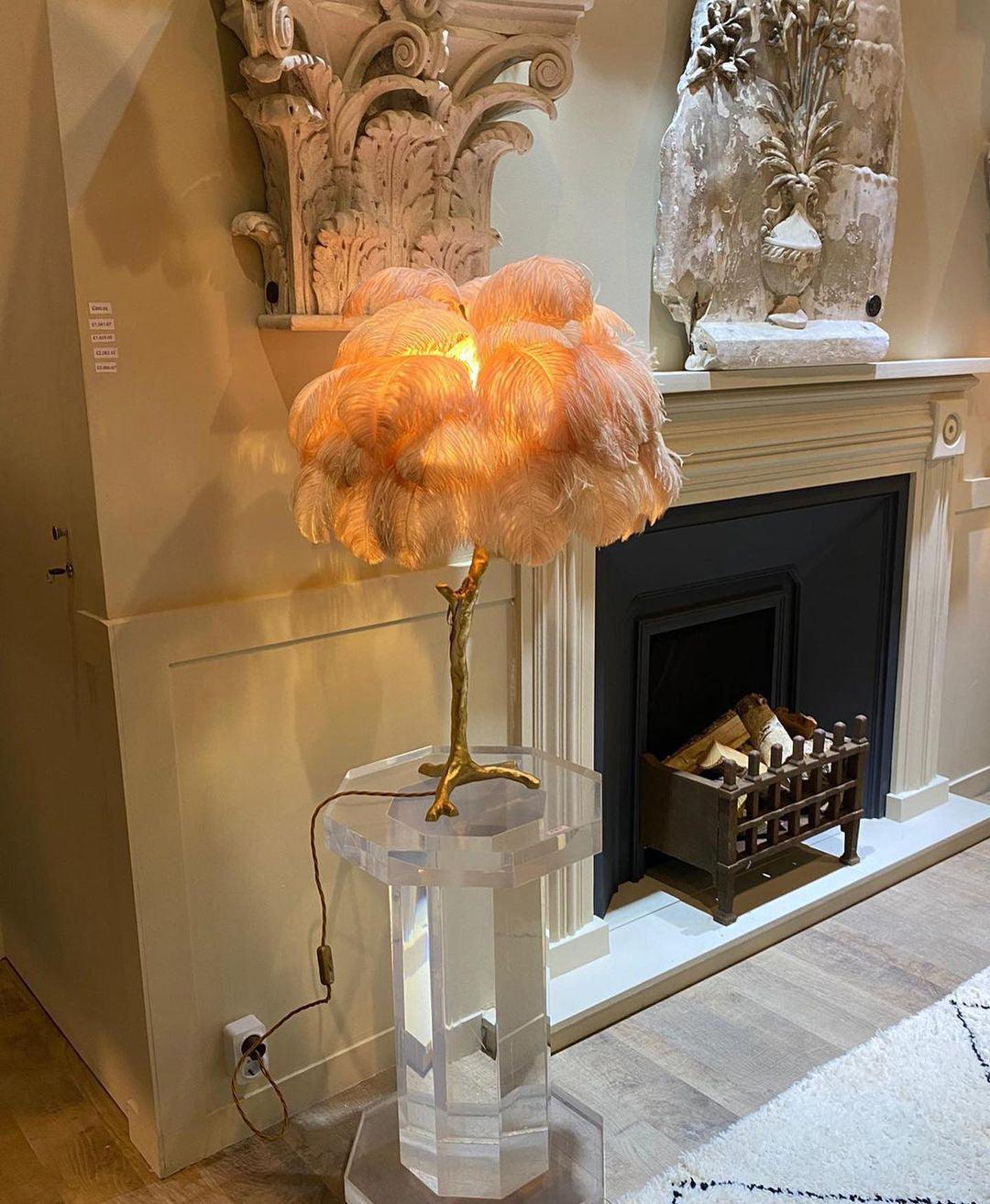 Ostrich Feather Table Lamp - Blowlighting