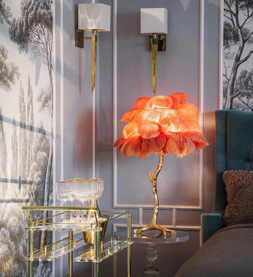 Ostrich Feather Table Lamp - Blowlighting
