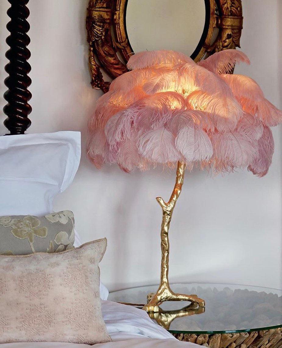 Ostrich Feather Table Lamp - Blowlighting