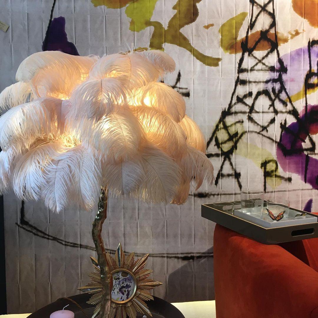 Ostrich Feather Table Lamp - Blowlighting
